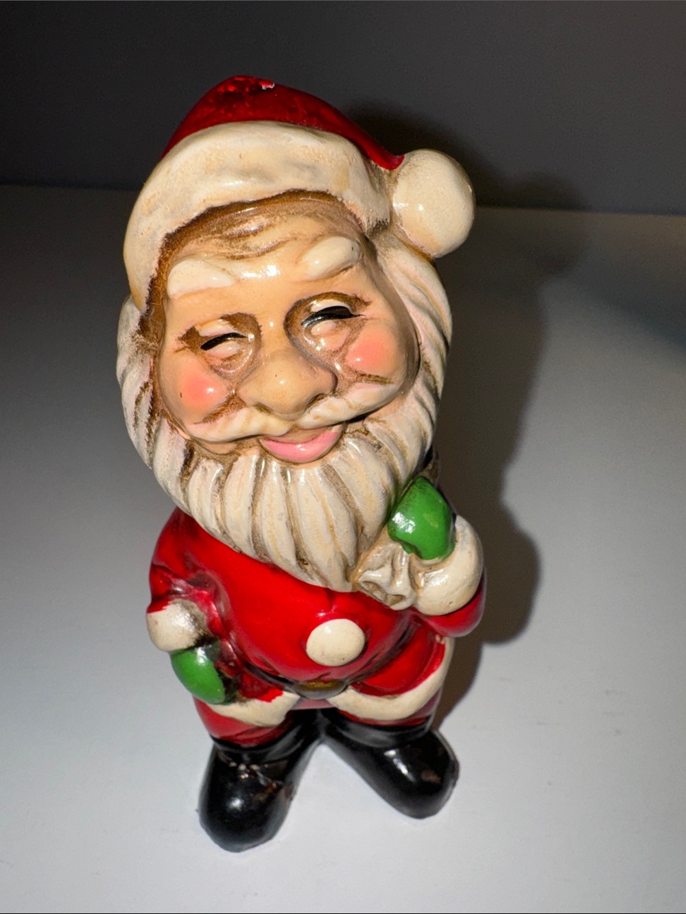 Vintage Mid-Century Paper Mache Santa Claus Figurine Japan 4.75”